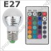 Светодиодная лампа (LED) E27 3Вт, 220В, 16 цветов, с пультом управления